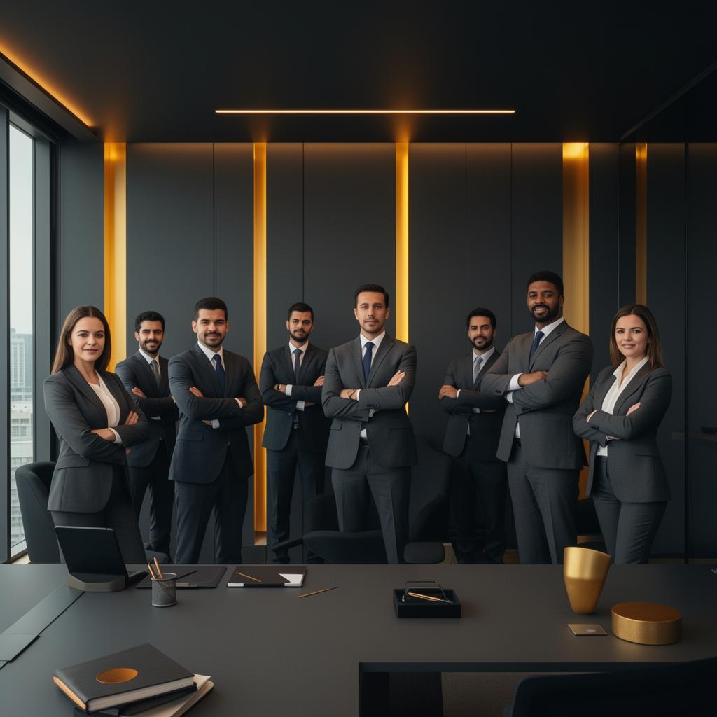 Empresários analisando resultados financeiros com a equipe da DJ Cont